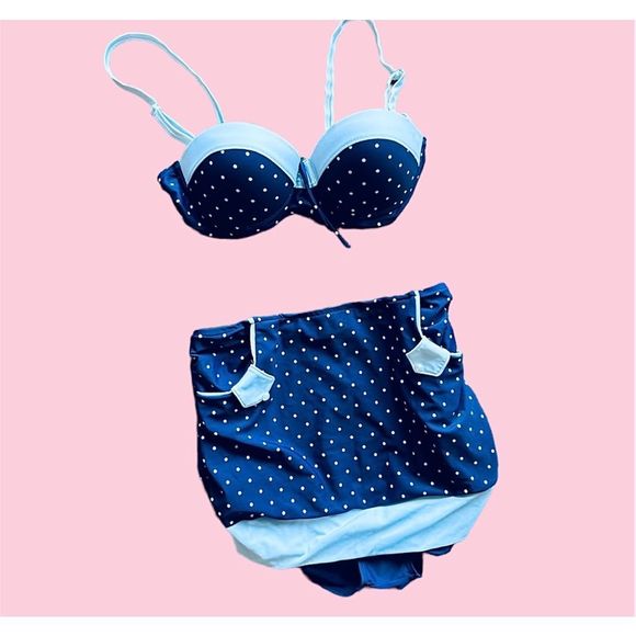 Unique Vintage Retro/Pin-Up Polkadot Bikini Discontinued Two Piece - Picture 1 of 10